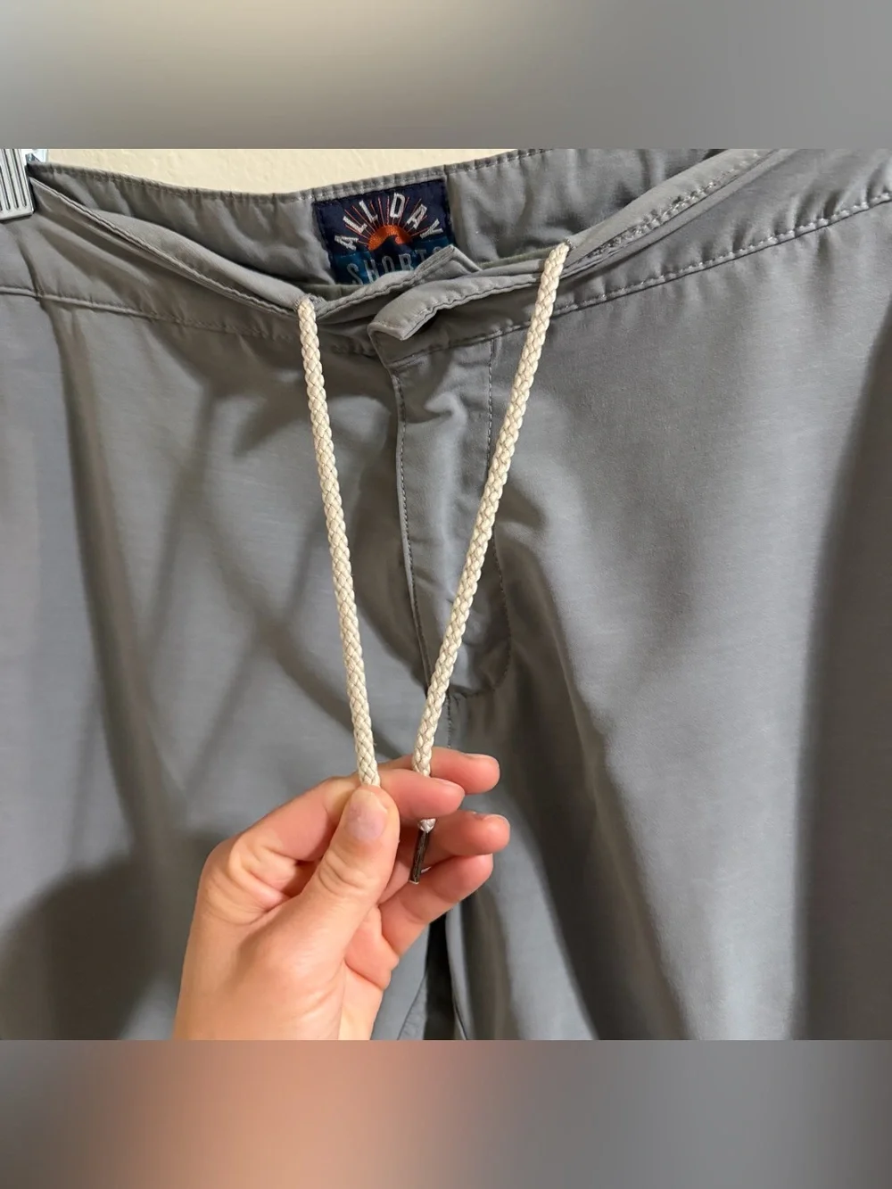Faherty All Day Shorts Mens 34 Ice Grey Hybrid Swim Tech Stretch Flat Front